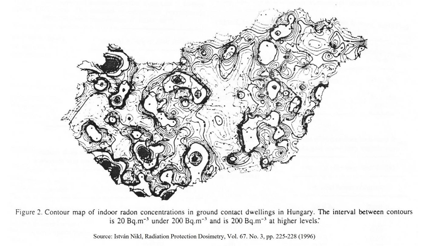 radon térkép 1996
